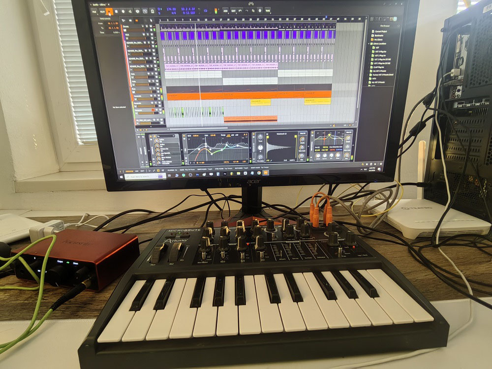 Arturia MicroBrute in home studio