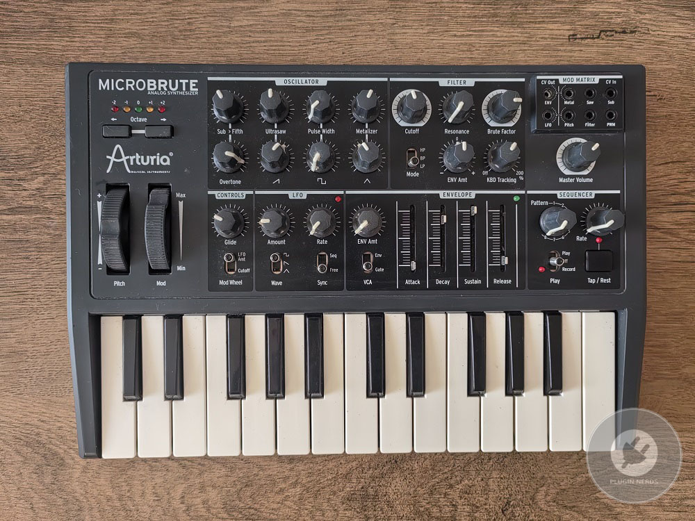 Arturia MicroBrute synth top view